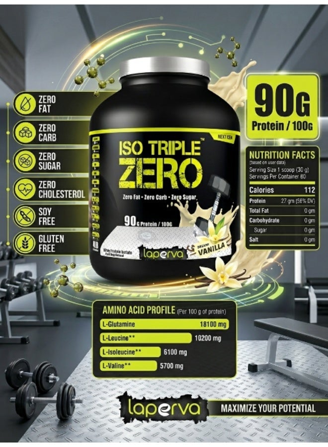 Laperva Iso Triple Zero Next Generation Whey Protein Dreamy Vanilla 4 LB, High Protein Sports Nutrition Powder, Zero Sugar, Zero Fat, Zero Carbs, Soy Free, Gluten Free, Lactose Free, Low Carb Diet Friendly - Image 2