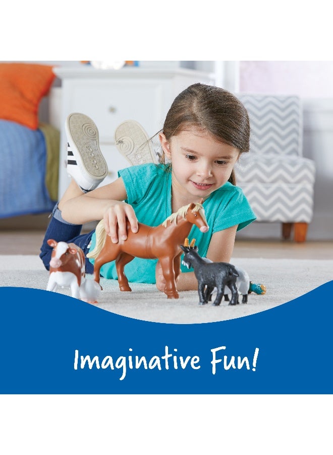 Learning Resources Jumbo Farm Animals Toy Set, 7-Piece Realistic Farm Animal Figures For Kids' Imaginative Play & Early Learning - Image 3
