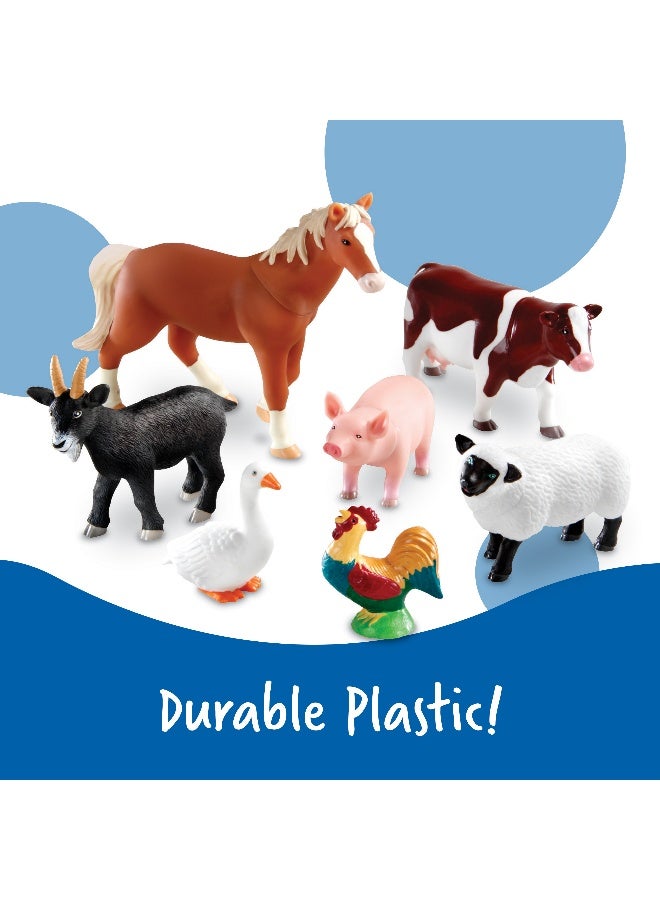 Learning Resources Jumbo Farm Animals Toy Set, 7-Piece Realistic Farm Animal Figures For Kids' Imaginative Play & Early Learning - Image 4