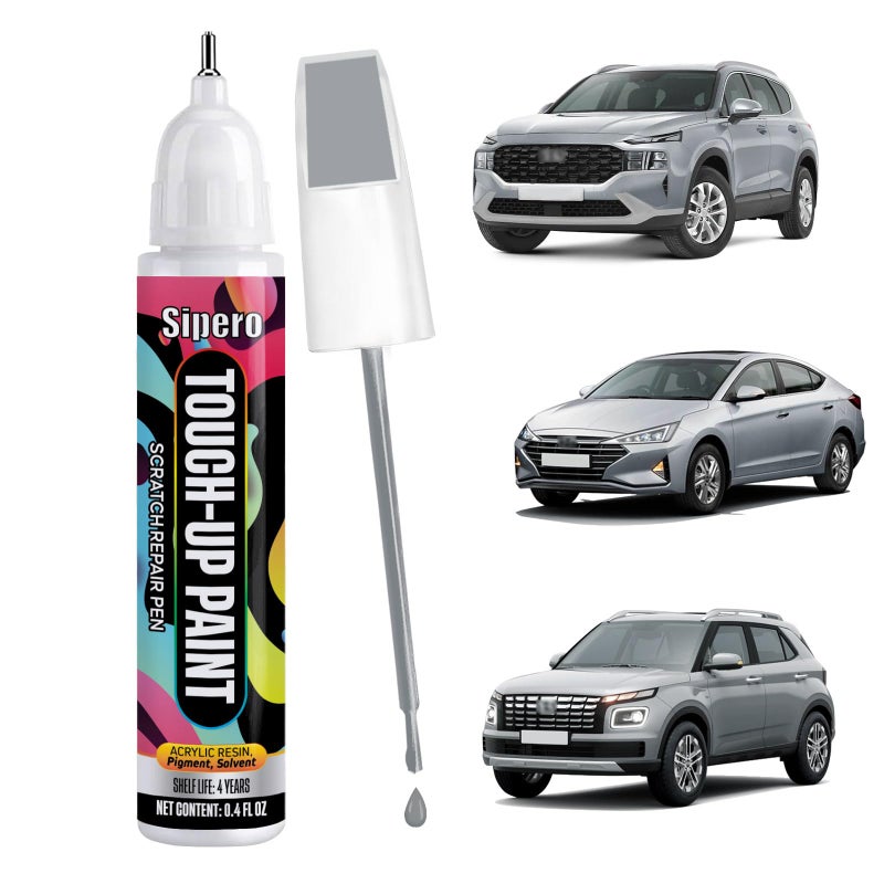 sipero Stellar Silver T2XT3X for Hyundai Touch Up Paint Pen Exact Color Match Scratch Repair Compatible with Tucson Santa Fe Sonata Elantra - Image 3
