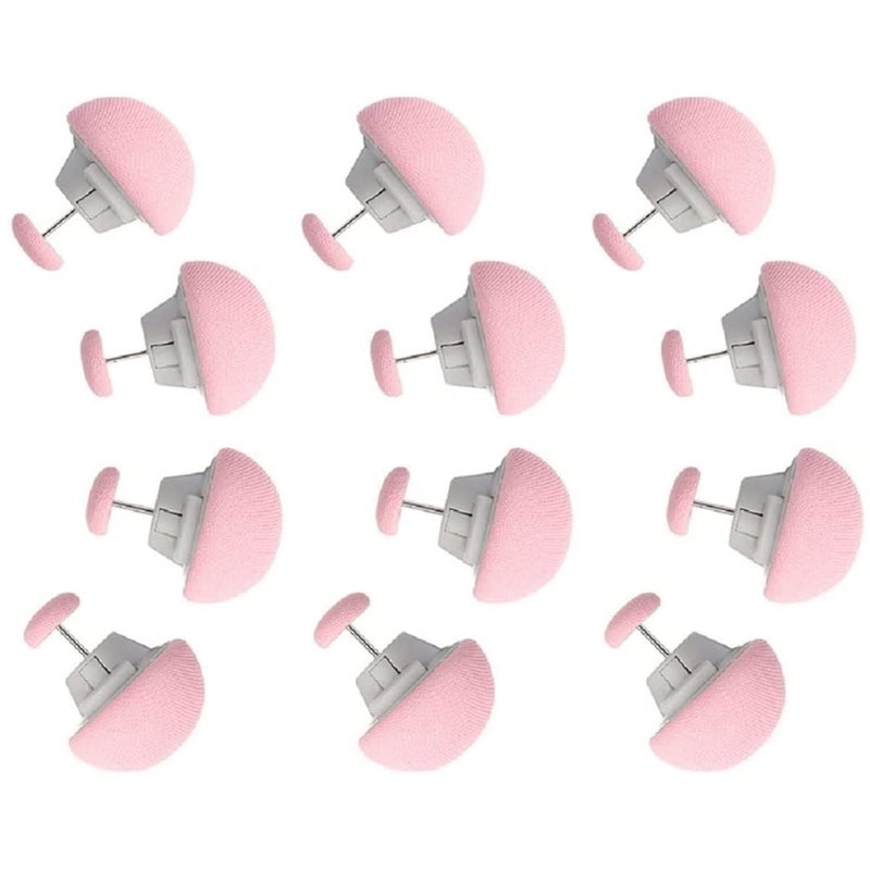 CEPLO CEPLO Cotton Mushroom Shape Duvet Clips NonSlip Comforter Quilt HolderOneKey Unlock for Bed SheetsMattress Covers Blankets Curtains and Socks Fixator for Secure Pink Pack of 12 - Image 1