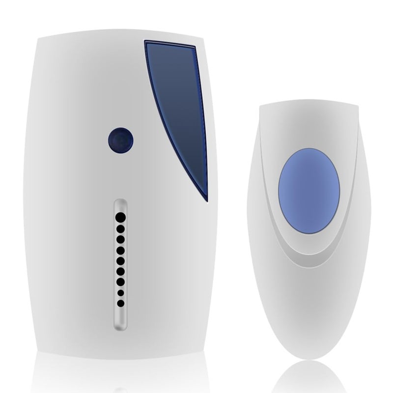 Portable Smart Wireless Doorbell, 32 Chime Home Cordless Waterproof Door Bell, Battery-Operated Cordless Door Chime Kit with up to 30M Wireless Range for Home School Office