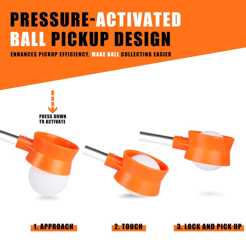 BIRDIEBLAST Golf Ball Retriever Telescopic for Water, 9Ft/12Ft/9.01Ft/16.3Ft/20Ft Stainless Steel Golf Ball Retriever, Professional Golf Ball Retriever - Image 2