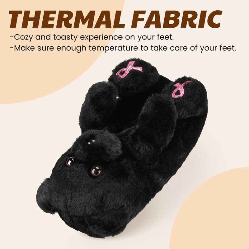 Lucky Kids Funny Cartoon Plush Slippers for Adults – Warm Fleece Memory Foam Indoor Shoes, Soft Cozy House Slippers with Non-Slip Sole for  Women - Image 2