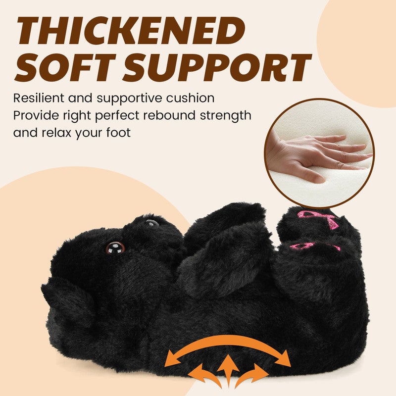 Lucky Kids Funny Cartoon Plush Slippers for Adults – Warm Fleece Memory Foam Indoor Shoes, Soft Cozy House Slippers with Non-Slip Sole for  Women - Image 3