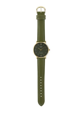 Men Enticer Leather Analog Wrist Watch MTP-VT01GL-3BUDF - 33 mm - Green - view 4