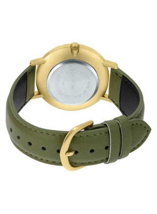 Men Enticer Leather Analog Wrist Watch MTP-VT01GL-3BUDF - 33 mm - Green - view 2