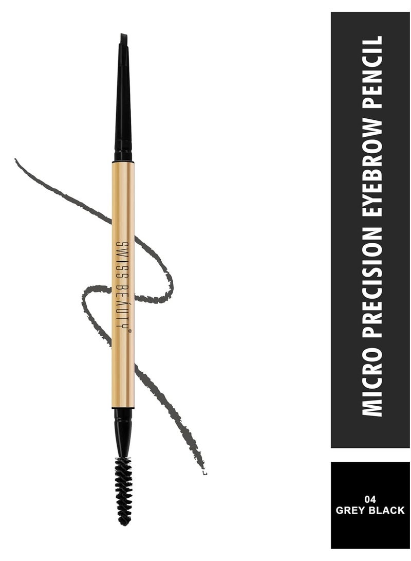 Swiss Beauty Micro Precision Eyebrow Pencil Highly Pigmented Long Lasting and Lightweight Eyebrow Pencil Shade Grey Black 0.1G - Image 2