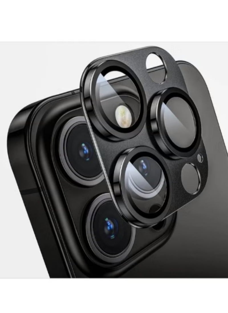 Generic For iPhone 16 Pro/iPhone 16 Pro Max Camera Lens Protector [Drop Protection] [Full Coverage] [3D Metal] [Case Friendly] Tempered Glass Camera Cover for iPhone 16 Pro Max—Black Titanium  - Image 1
