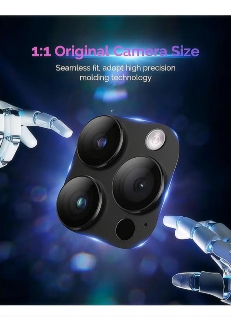 Generic For iPhone 16 Pro/iPhone 16 Pro Max Camera Lens Protector [Drop Protection] [Full Coverage] [3D Metal] [Case Friendly] Tempered Glass Camera Cover for iPhone 16 Pro Max—Black Titanium  - Image 4