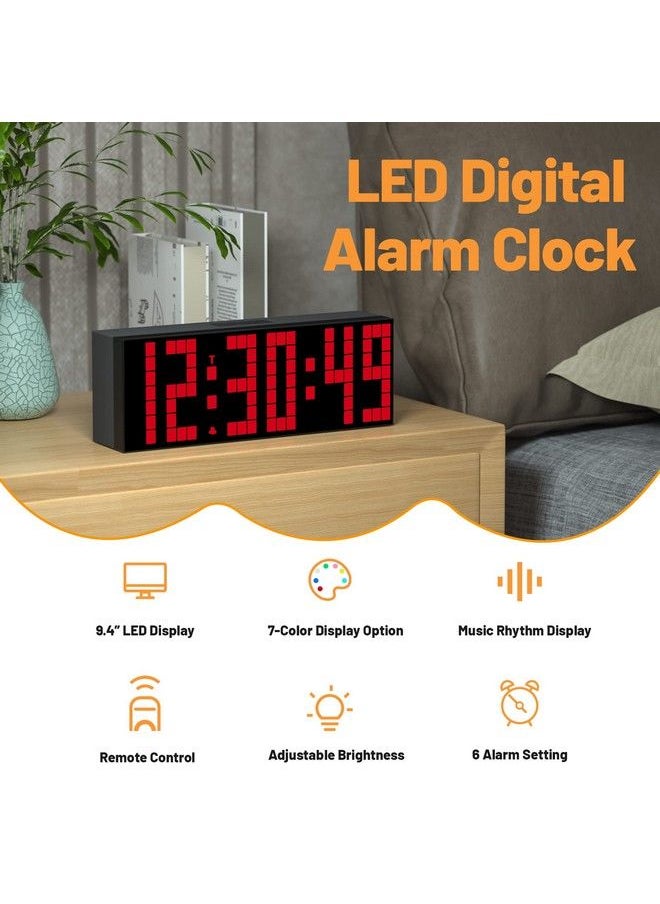 CHkosda - Digital Alarm Clock Led Clock With 2" Digital 7 Color Options Adjustable Brightness Countdown Clock With Remote Control Calendar And Temperature Display Desk Clock For Bedroom - Image 1