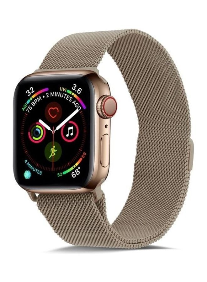 NIBEMINENT Replacement Watchband for Apple Watch Series 7/6/5/4/3/2/1/SE 38/40/41mm Gold - Image 3