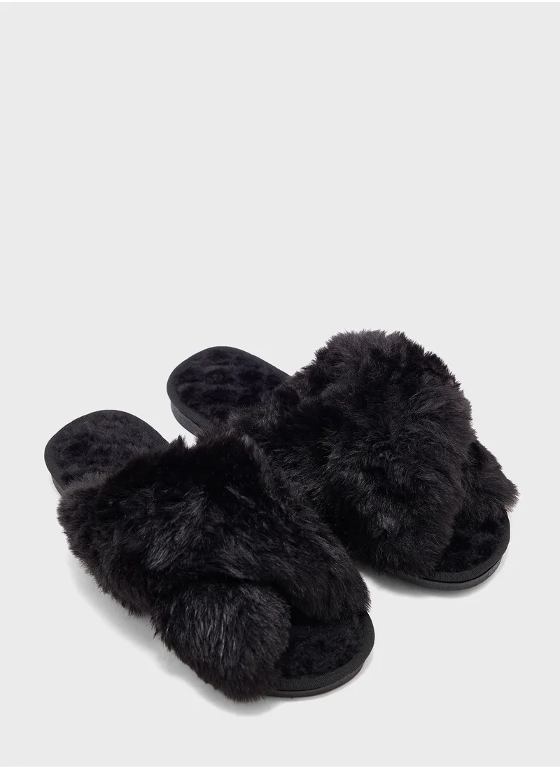 Ginger Crossover Fluffy Bedroom Slipper