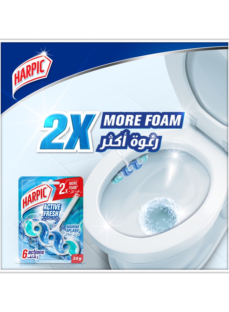 Harpic Active Fresh Toilet Block Toilet Freshener Marine Splash 2 x 35g - Image 2