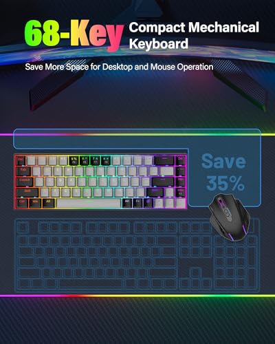 E-YOOSO XUANGUI Full RGB Backlit Mechanical Keyboard Wired Metal Computer Key Board, 65% Cute PC Gaming Keyboards Hot Swappable Rainbow Colorful Light Up Leyboard for Typist and Gamer, Work with Mac PS5 Xbox - Image 2