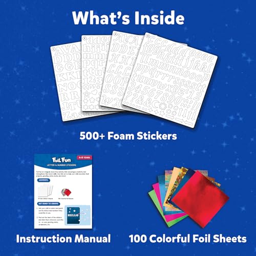 Skillmatics Foil Fun - Letter & Number Stickers, Mess-Free Art, Project Kits, DIY Colorful Creative Activity, Gifts for Ages 5, 6, 7, 8, 9, and Up - Image 2