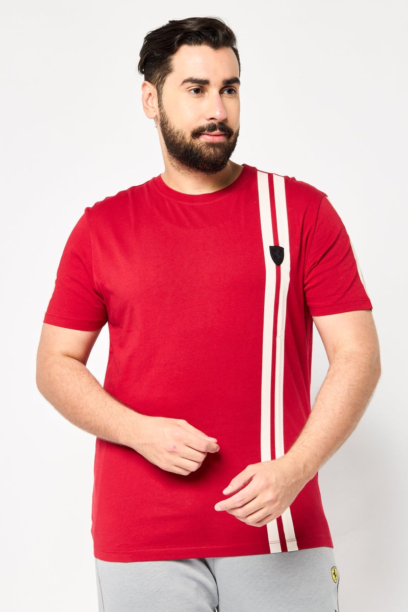 Scuderia Ferrari Men Sportswear Fit Short Sleeve Training T-Shirt, Red  - Image 1