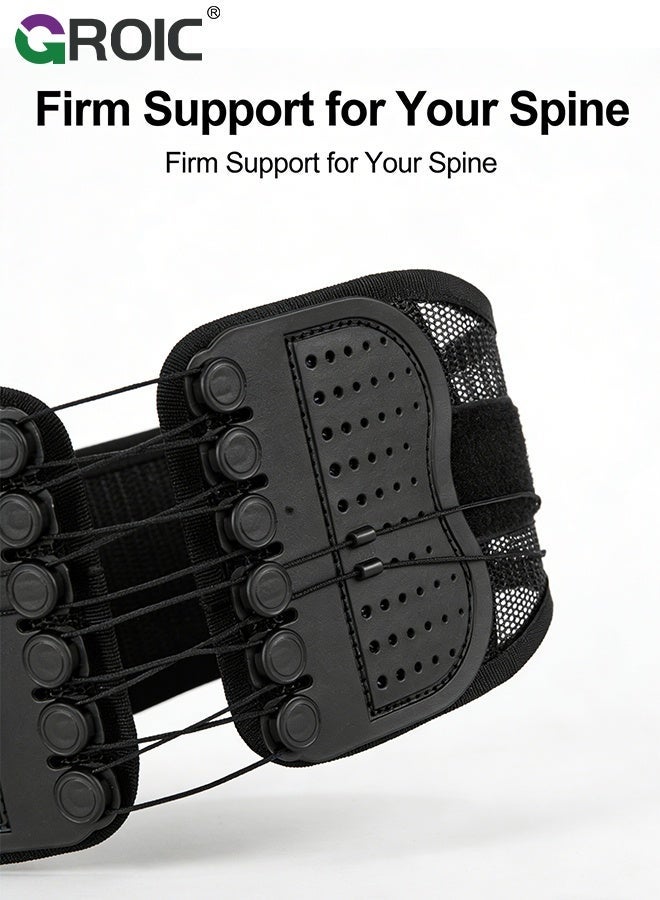 GROIC Back Brace for Lower Back Pain Relief with Bionic Support System, 8X Powerful Lumbar Support Belt for Men Women, Back Support Belt with 3D Pad, Breathable Back Support Brace with Adjustable Strap for Herniated Disc, Sciatica, Heavy Lifting, Work - Image 3