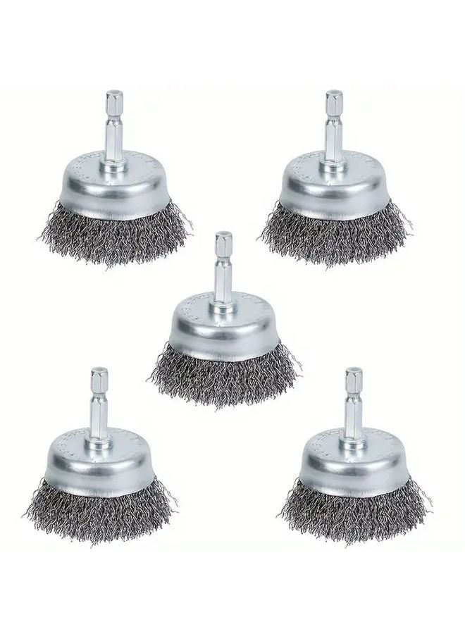 5pcs 2 Inch Drill Brushes Heavy Duty Wire Cup Wheel For Rust Removal And Paint Stripping - Image 1