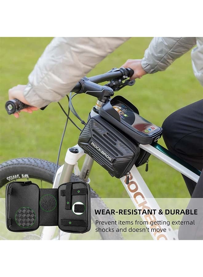 Rockbros ROCKBROS Bike Phone Bag, Waterproof Bike Frame Bag for Phones Below 6.2”, Bike Top Tube Phone Holder, Durable Bike Accessories for Cycling - Image 2