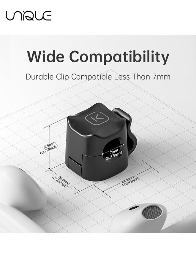 يونيك 3 حزمة مقاطع الكابلات المغناطيسية [كابل سلس قابل للتعديل] حامل الحبل ، منظم الحبل للمكتب - مشبك قابل للتعديل ، منظم الأسلاك ، حامل شاحن USB للهاتف ، منضدة سطح مكتب إدارة الحائط للسيارة (أسود) - Image 2