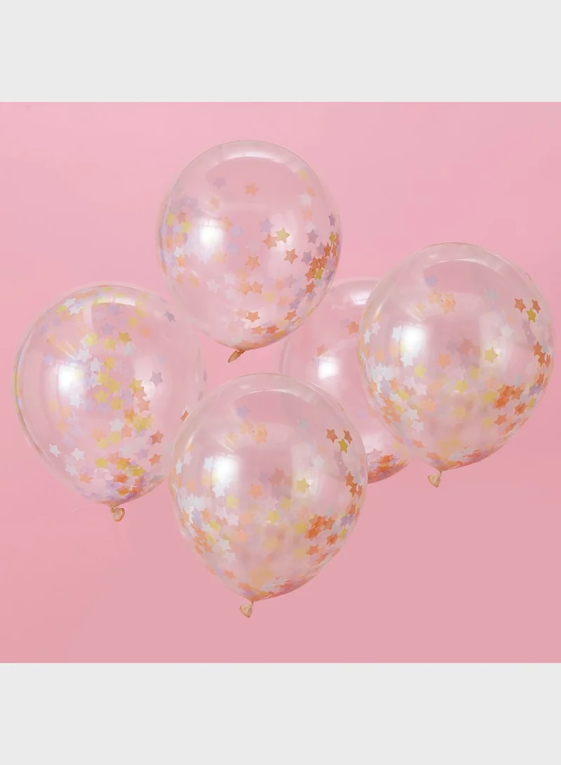 Ginger Ray 5 x 12" Unicorn Confetti Balloons