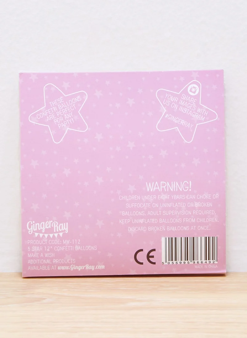 Ginger Ray 5 x 12" Unicorn Confetti Balloons