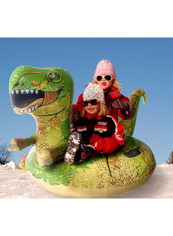 FindUWill Dinosaur Snow Tube, Finduwill 64.9 Inch Inflatable Snow Sled With Handles, Giant Trex Snow Tubes Sleds For Kids And Adults (Reinforced Doublelayers Bottom)  - Image 5