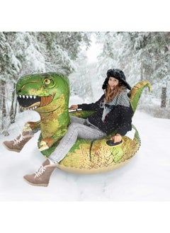 FindUWill Dinosaur Snow Tube, Finduwill 64.9 Inch Inflatable Snow Sled With Handles, Giant Trex Snow Tubes Sleds For Kids And Adults (Reinforced Doublelayers Bottom)  - Image 3