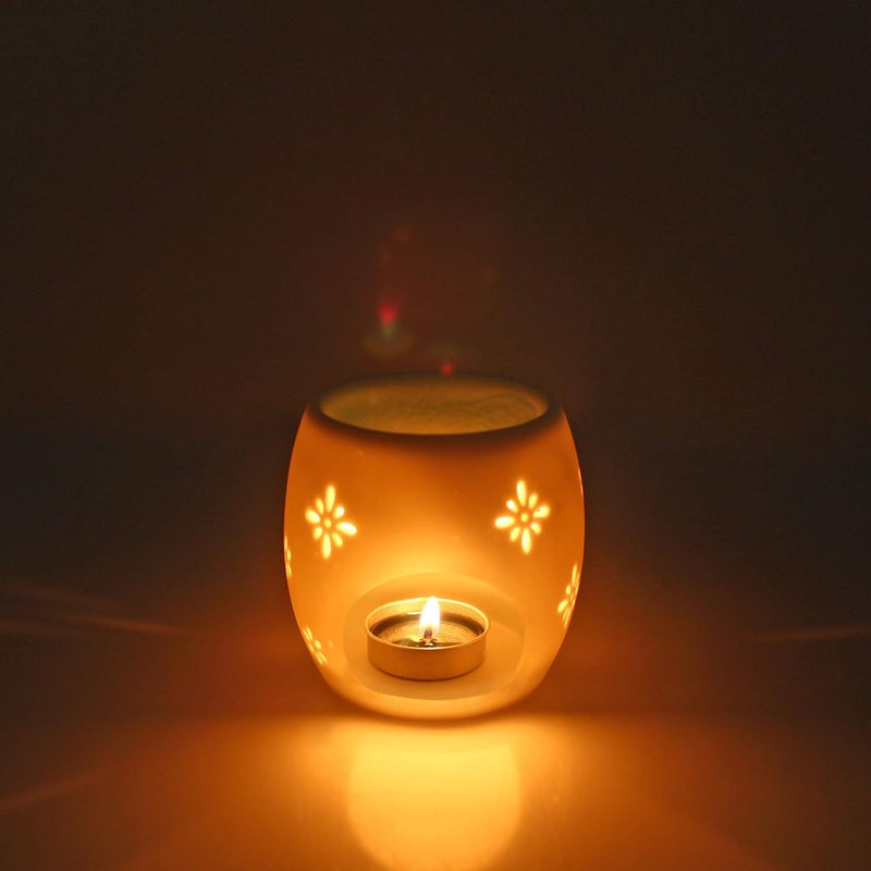 Ceramic Tealight Holder Essential Oil Burner Aromatherapy Wax Candle Tart Burner Warmer Diffuser