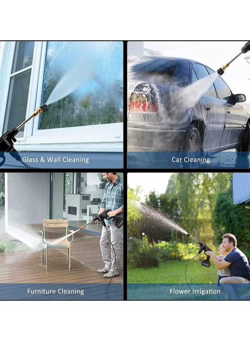 ELTRAZONE Cordless 48V Electric High Pressure Car Washer Manual Rechargeable Car Washing Machine with Adjustable 3-in-1 Nozzle and Hose Pipe for Washing Cars Watering Flowers Cleaning Floors - Image 5