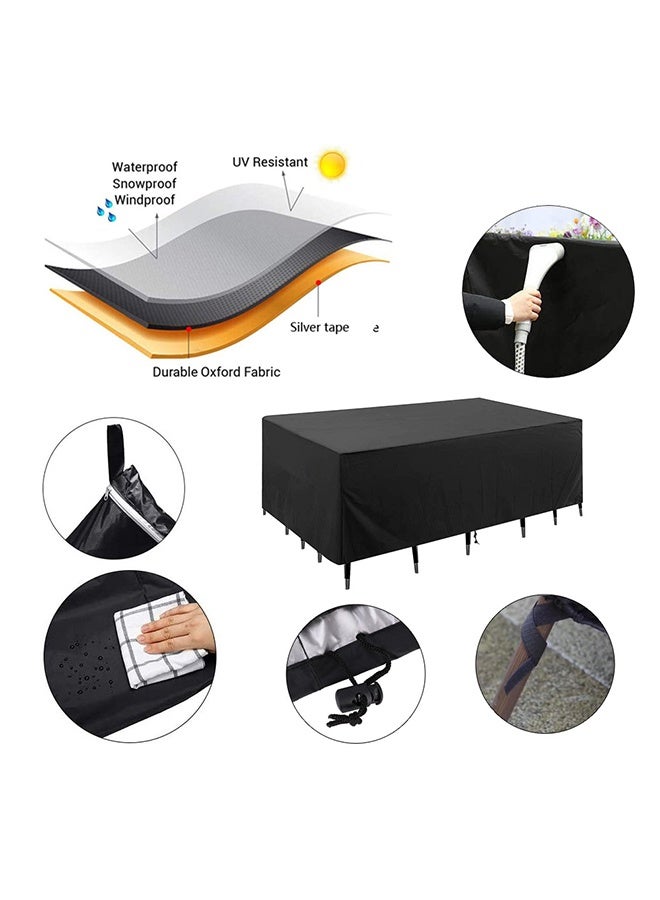 تودي جي هو غطاء واقي من أثاث الحديقة ، أثاث الفناء مجموعة مقاومة للماء 120x188 سم ، مجموعة طاولة وكرسي شرفة في الهواء الطلق ، مجموعة أثاث حديقة مقاومة للغبار والأشعة فوق البنفسجية ، مجموعة أثاث نسيج أكسفورد الثقيلة (أسود) - Image 2