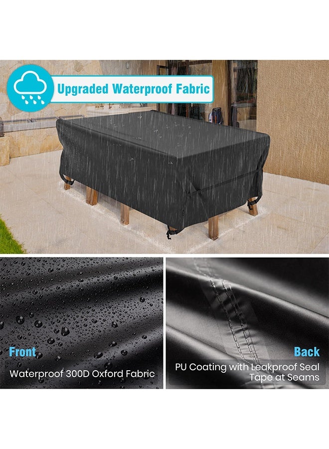 تودي جي هو غطاء واقي من أثاث الحديقة ، أثاث الفناء مجموعة مقاومة للماء 120x188 سم ، مجموعة طاولة وكرسي شرفة في الهواء الطلق ، مجموعة أثاث حديقة مقاومة للغبار والأشعة فوق البنفسجية ، مجموعة أثاث نسيج أكسفورد الثقيلة (أسود) - Image 3