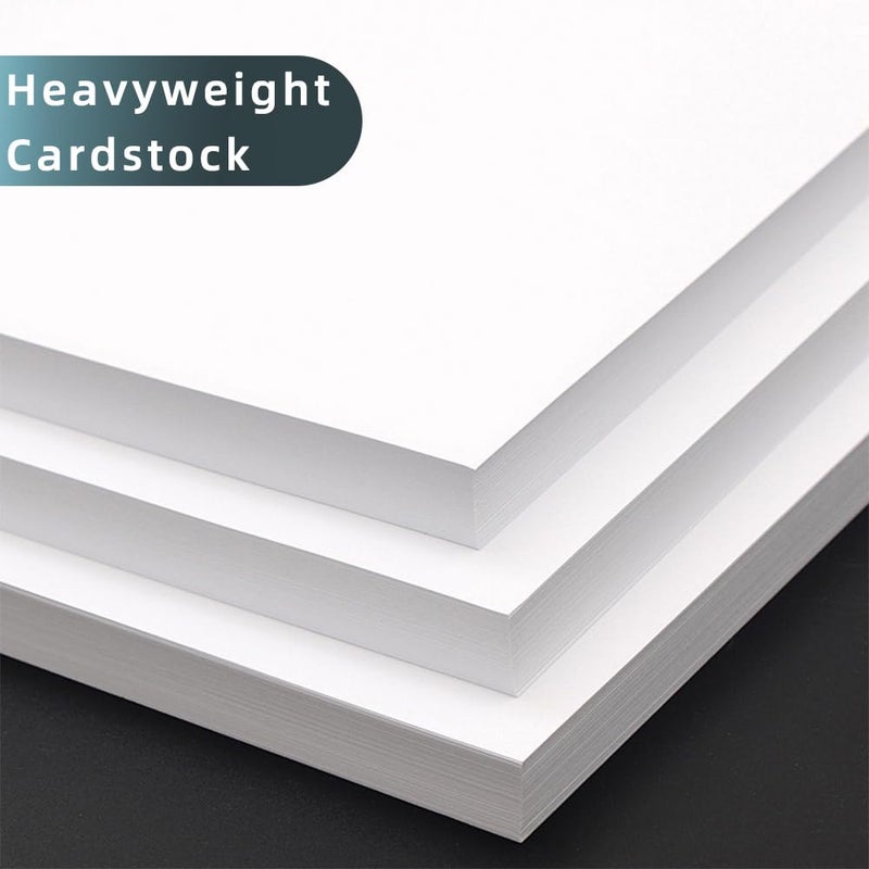 TEETOOKEA 70 Pack 5x7 White Cardstock Paper, 92lb/250GSM Heavyweight Blank Card, Thick Index Card for Printer, Postcards, Wedding Invitation, Greeting Cards - Image 4