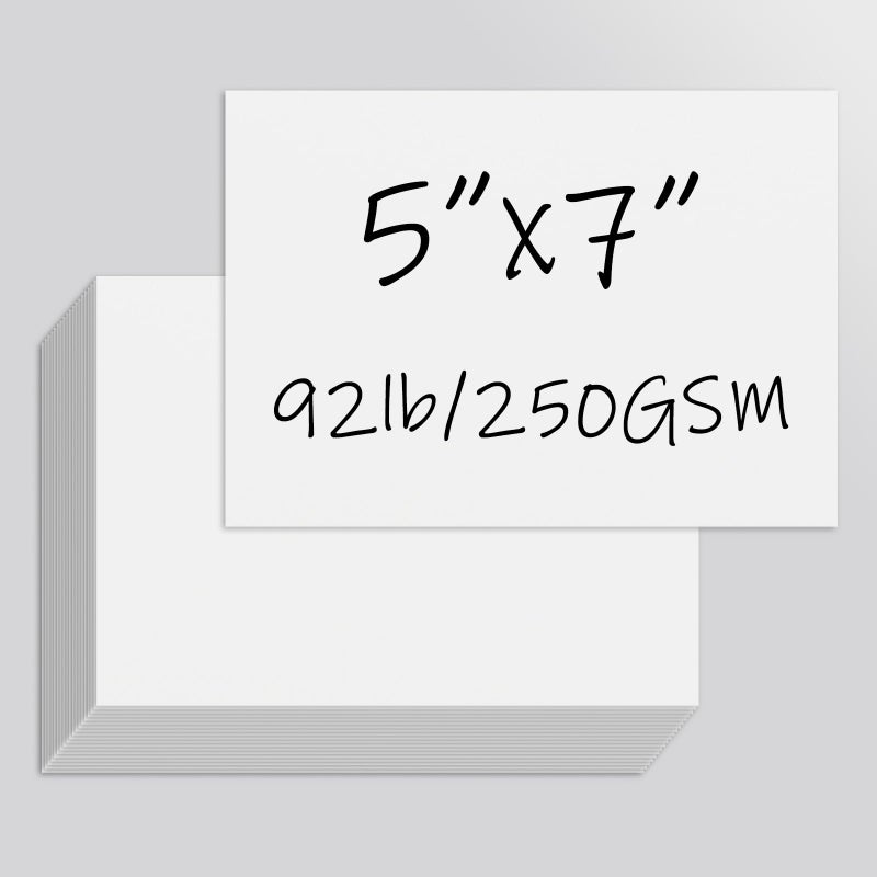 TEETOOKEA 70 Pack 5x7 White Cardstock Paper, 92lb/250GSM Heavyweight Blank Card, Thick Index Card for Printer, Postcards, Wedding Invitation, Greeting Cards - Image 1