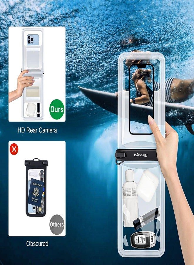 Niveaya Double Space Waterproof Phone Pouch - 2 Pack, Waterproof Phone Lanyard Case with iPhone 16/15/14/13/12 Pro Max up to 8.3", Phone Dry Bags for Vacation Beach Pool Kayak Cruise Travel Essentials - Image 4