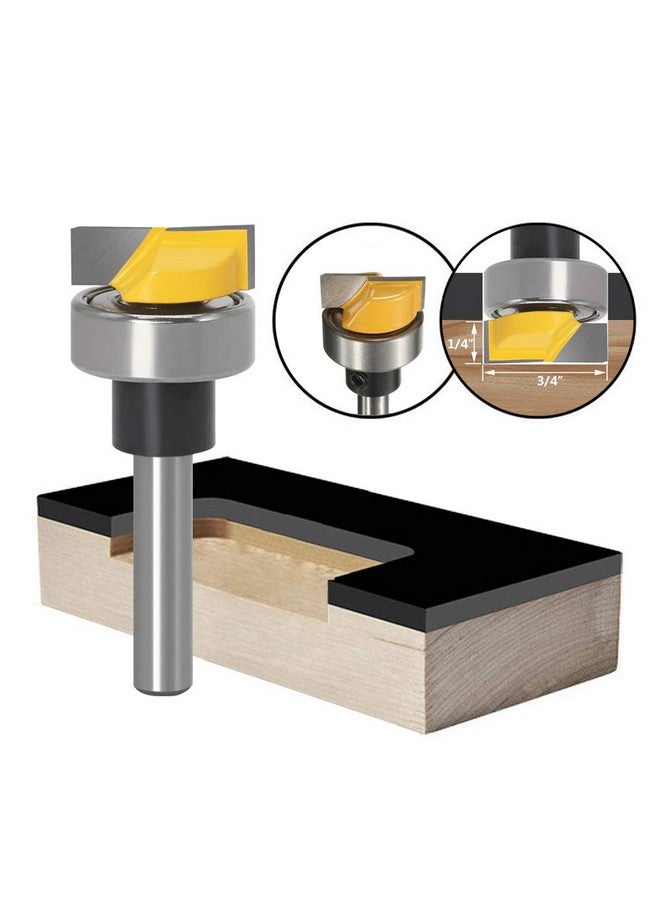 Yakamoz 1/4 Inch Shank Template Router Bit Bearing Flush Trim Hinge Mortising Plunge Router Cutter Woodworking Milling Tool