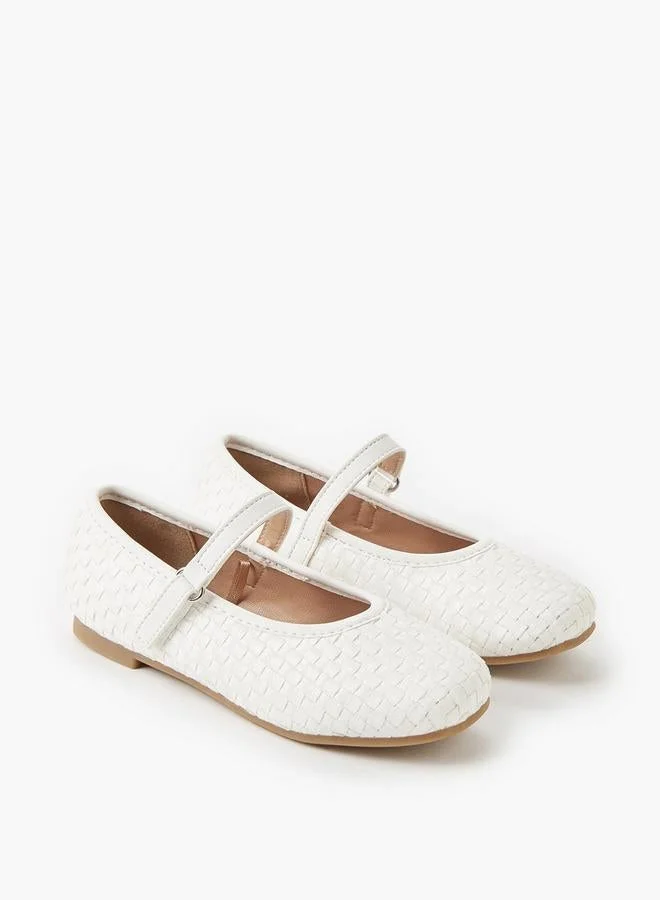 جونيورز Girls Hook & Loop Ballerina Shoes