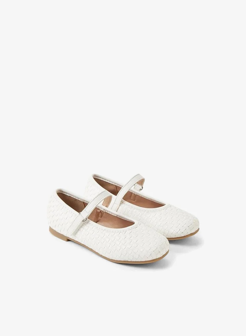جونيورز Girls Hook & Loop Ballerina Shoes