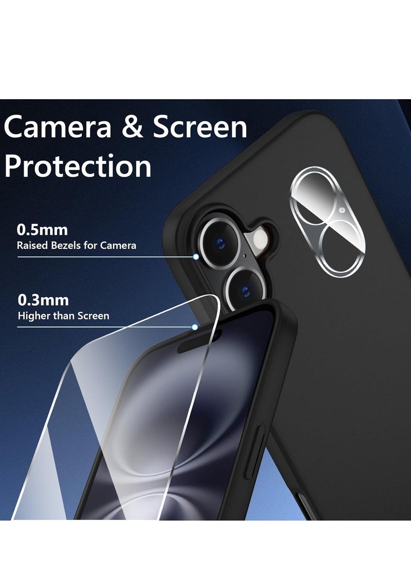 JAJEEK "iPhone 16 Ultra-Thin Matte Black Case – Upgraded with Camera Lens and Screen Protectors, Soft Touch, Shockproof Design" - Image 3