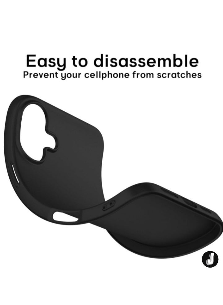 JAJEEK "iPhone 16 Ultra-Thin Matte Black Case – Upgraded with Camera Lens and Screen Protectors, Soft Touch, Shockproof Design" - Image 5