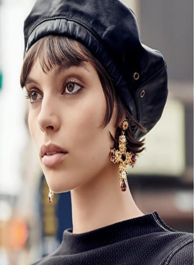 CSIYANJRY99 Cross Earrings for Women Vintage Cross Dangle Earrings Big Cross Faith Earrings First Communion Gifts for Women Baptism Confirmation Gifts Catholic Christian Earrings - Image 3