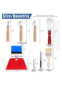 9Pcs Wallpaper Smoothing Tool Kit Including 3Pcs Flat Seam Roller, 2Pcs Smoothing Squeegee, 1Pc Paint Brush, 1Pc Putty Knife and 1Pc Craft Knife with 9MM Blades for Adhesive Paper Application - pzsku/ZD05B64359F0C90843317Z/45/_/1740220482/8f7390f0-d81a-4e9c-a066-e167f710473c