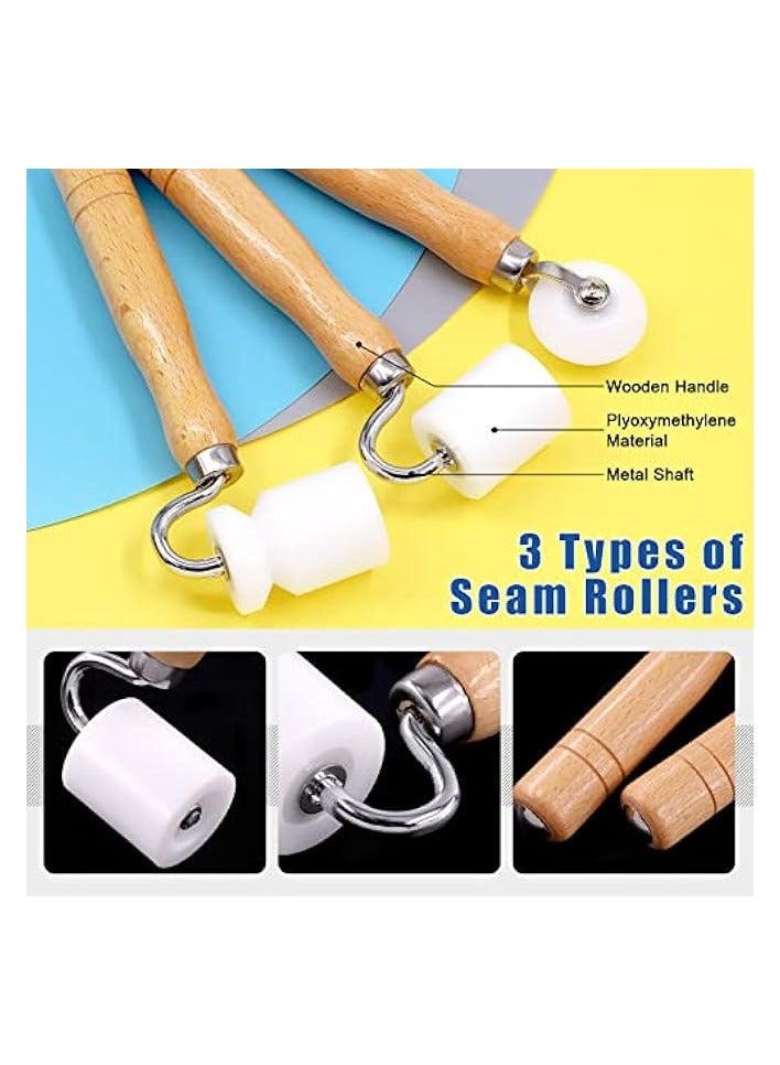 بروماس مجموعة أدوات تنعيم ورق الحائط مكونة من 9 قطع تتضمن 3 قطع أسطوانة مسطحة، قطعتين ممسحة تنعيم، قطعة واحدة من فرشاة الطلاء، قطعة واحدة سكين المعجون وقطعة واحدة سكين حرفية مع شفرات 9 مم لتطبيق الورق اللاصق - Image 4