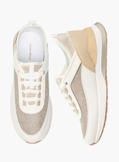 فلورا بيلا من شو إكسبرس Women Glitter Textured Sneakers with Lace-Up Closure