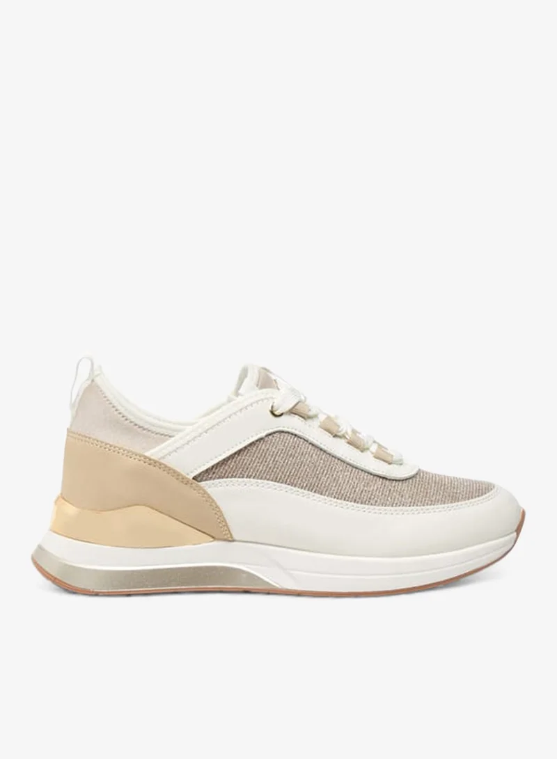 Women Glitter Textured Sneakers with Lace-Up Closure Ramadan Collection