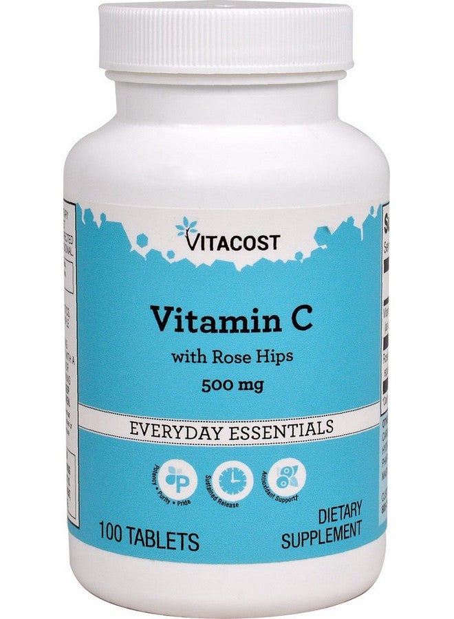 Vitacost Brand Vitacost Vitamin C with Rose Hips - Delayed Release - 500 mg - 100 Tablets - Image 1