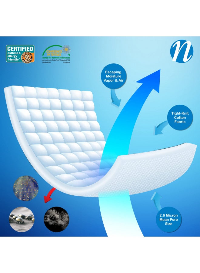 AllerSoft National Allergy Premium 100% Cotton Zippered Mattress Protector - Twin XL Size (39" x 80") - 9-inch Deep - White - Breathable 300 Thread Count Hypoallergenic Cover - Advanced Encasement  - Image 5