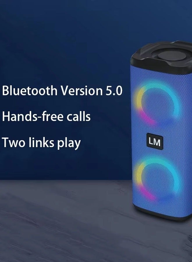 Portable Bluetooth Speakers Wireless Speaker With 4 ω 5w+5w Loud Stereo Sound Outdoor Speaker With Bluetooth 5.0 Deep Bass Rgb Lights 3-4h Playtime For Home Party Portable Audio And Video  - Image 4
