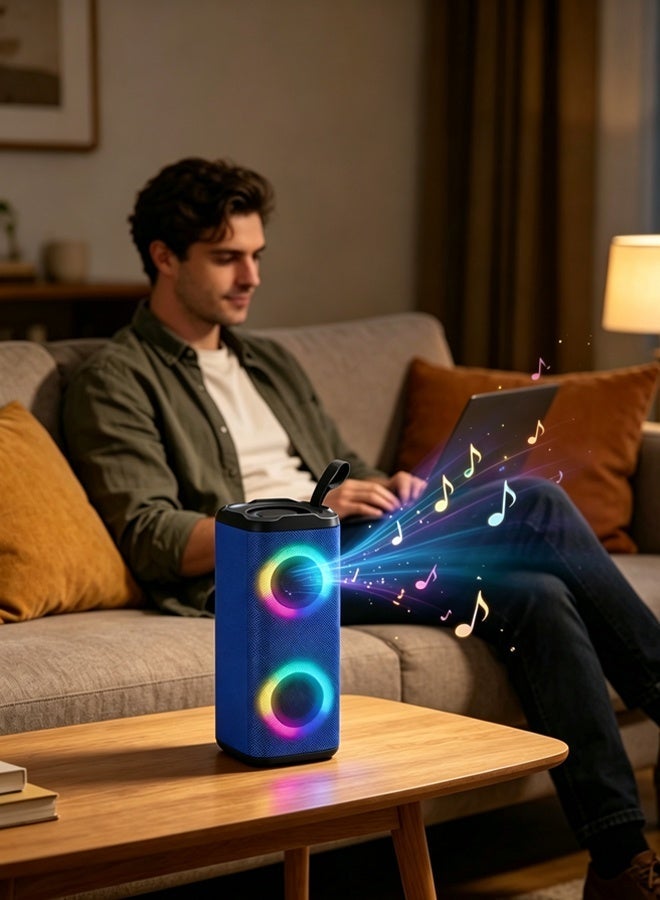 Portable Bluetooth Speakers Wireless Speaker With 4 ω 5w+5w Loud Stereo Sound Outdoor Speaker With Bluetooth 5.0 Deep Bass Rgb Lights 3-4h Playtime For Home Party Portable Audio And Video - Image 3